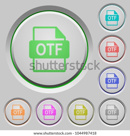 OTF file format color icons on sunk push buttons