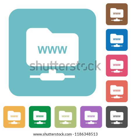 FTP webroot white flat icons on color rounded square backgrounds