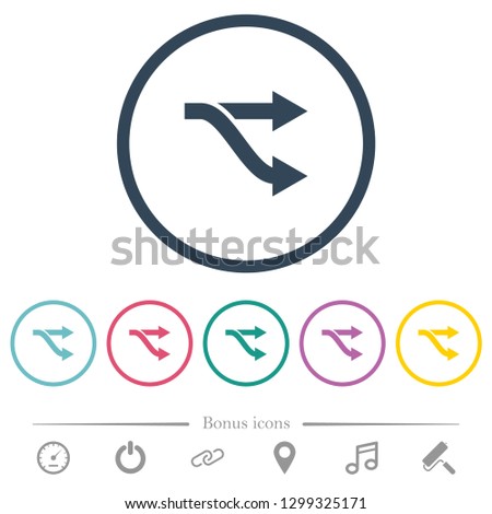 Fork flat color icons in round outlines. 6 bonus icons included.