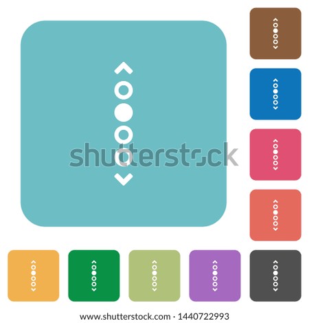  Vertical page navigation white flat icons on color rounded square backgrounds