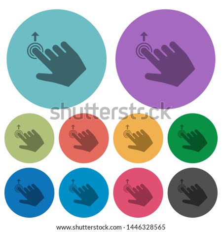 Right handed slide up gesture darker flat icons on color round background
