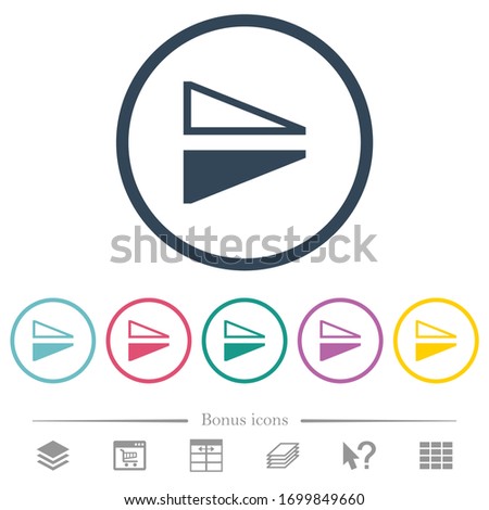 Flip vertical flat color icons in round outlines. 6 bonus icons included.