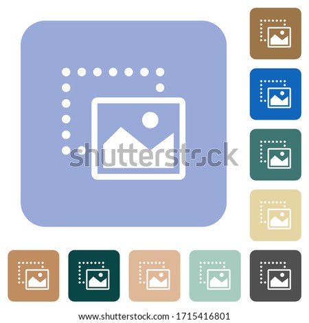 Drag image to bottom right white flat icons on color rounded square backgrounds