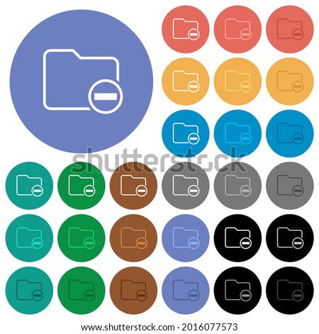 Remove directory multi colored flat icons on round backgrounds. Included white, light and dark icon variations for hover and active status effects, and bonus shades.