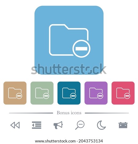 Remove directory white flat icons on color rounded square backgrounds. 6 bonus icons included