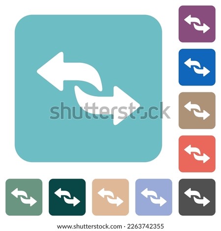 Convert arrows solid white flat icons on color rounded square backgrounds