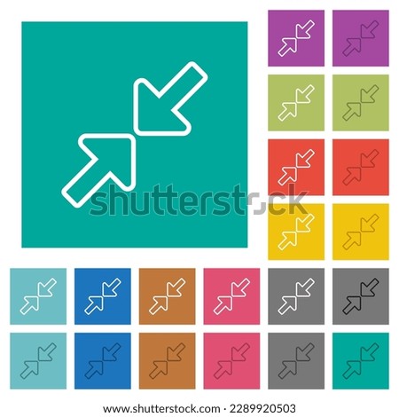 Resize small outline multi colored flat icons on plain square backgrounds. Included white and darker icon variations for hover or active effects.