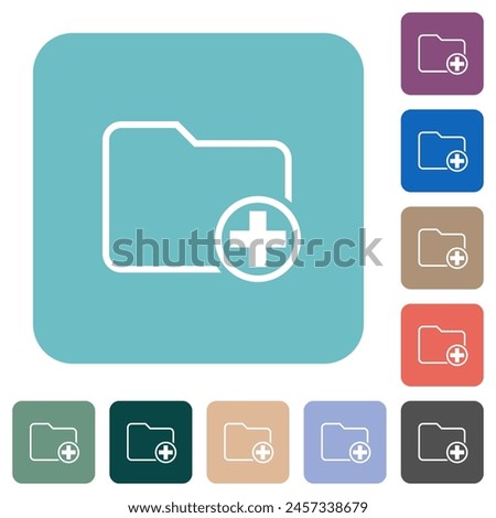 Add new directory outline white flat icons on color rounded square backgrounds