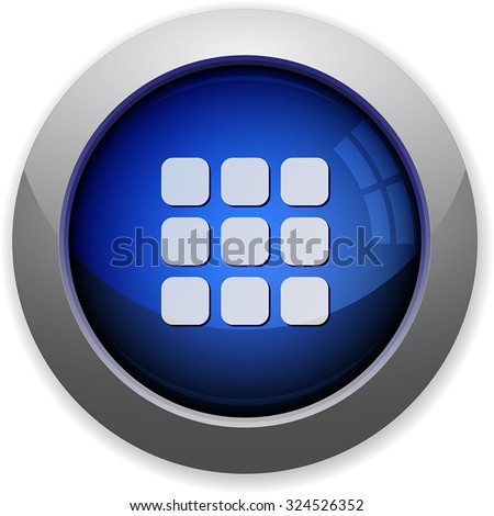 Blue glossy 3x3 grid web button