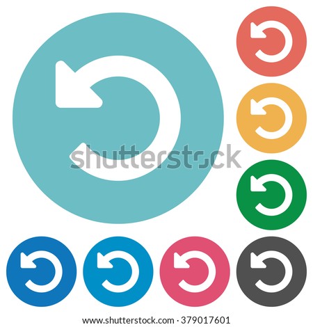 Flat undo changes icon set on round color background.
