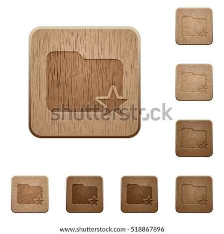 Rank folder icons in carved wooden button styles