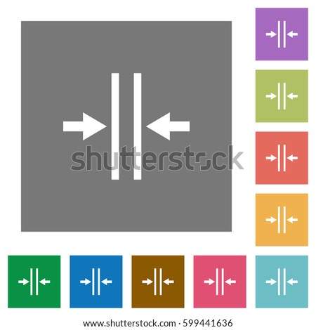 Adjust text column gutter flat icons on simple color square backgrounds