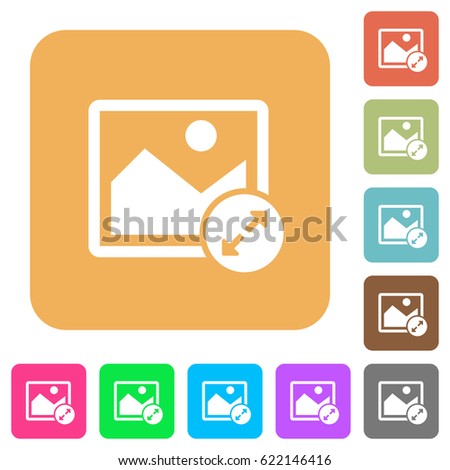 Resize image large flat icons on rounded square vivid color backgrounds.