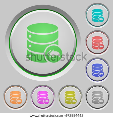 Database loopback color icons on sunk push buttons