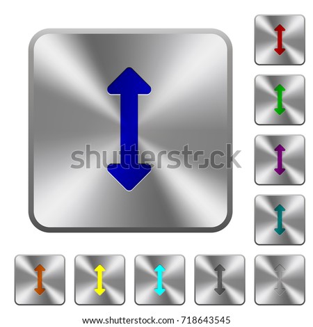 Resize vertical engraved icons on rounded square glossy steel buttons