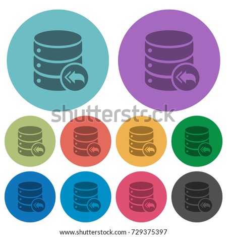 Database loopback darker flat icons on color round background