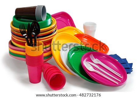 Similar – Image, Stock Photo disposable plastic cups, forks on a blue background