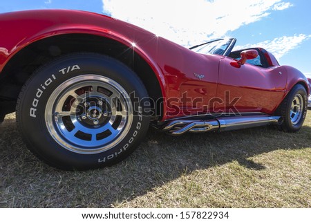 Gold Coast, QLD - SEPTEMBER 16:  Chevy Corvettes and others on display at the Gold Coast  \
