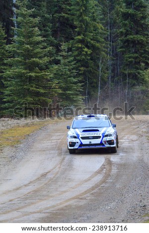 ROCKY MOUNTAIN 1/11/2014 CANADA. Some of the best drivers from Canada and the USA are competing in the Rocky Mountain. The race held in different province of Canada\'s best dirt roads for motor-sport.