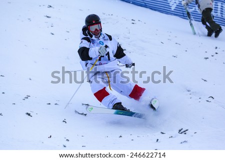 CALGARY CANADA JAN 2 2015. FIS Freestyle Ski World Cup, Winsport, Calgary Mr. Unidentified  \