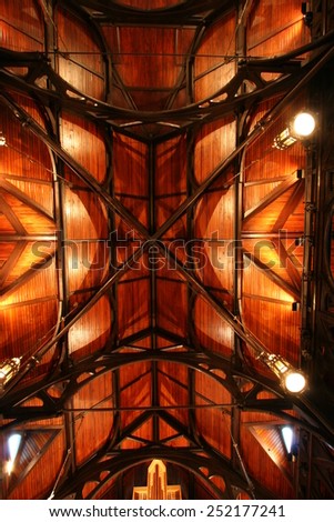 VANCOUVER, CANADA - DEC 9 204 : Interior of the Anglican Church on Walton  Street in Vancouver, British Columbia. It was established in 1914 and renovated at 2003.