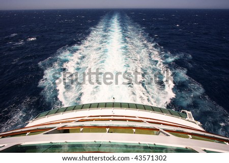 Sailing, Rear deck of a cruise ship with view