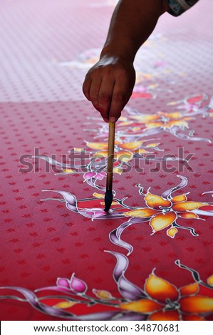 Batik painting at Kelantan, Malaysia.