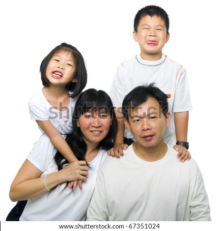 Asian Family Portrait On White Background Stock Photo 67351024 ...