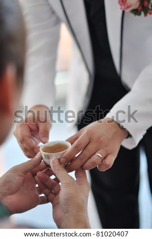 Chinese Wedding Tea Ceremony, soft focus.