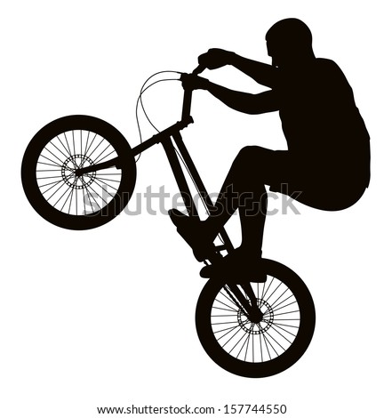 Bike Trick Detailed Vector Silhouette. Sports Design - 157744550 ...