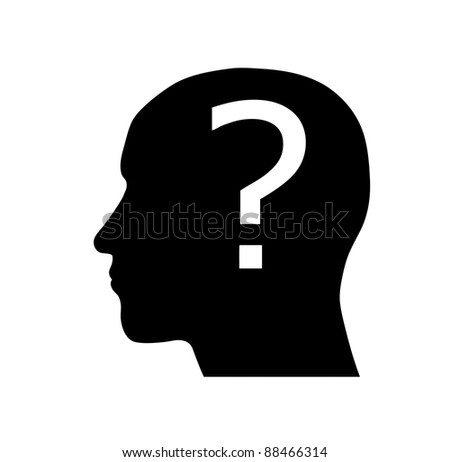 Silhouette Of A Head With A Question Mark Stock Vector Illustration ...