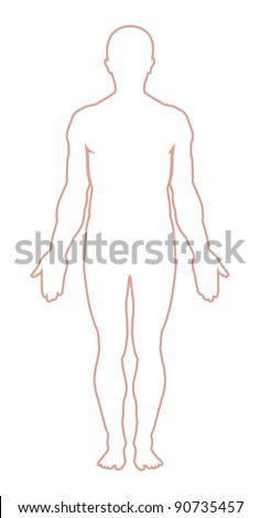 Male body outline. Vector illustration