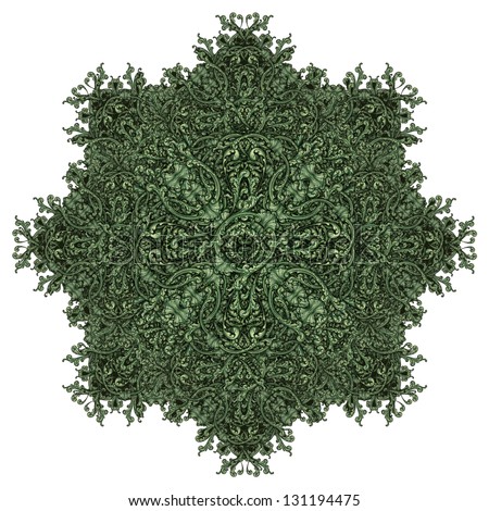 Photo-illustration of a pattern composited from parts of United States currency bills.