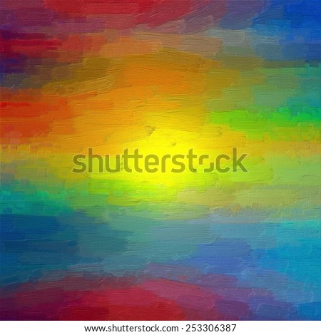 Digital structure of painting. Abstract rainbow colorful art line
