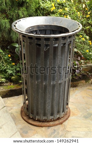 Garbage Bin in the garden