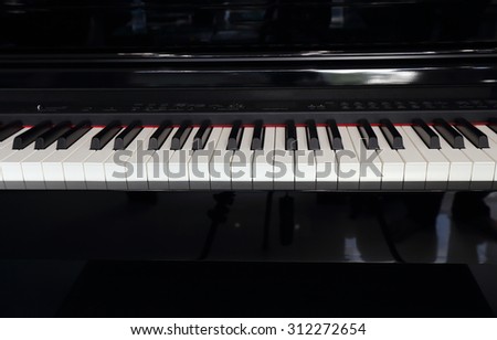 A black electronic piano with piano keys