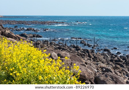 Similar – Image, Stock Photo Rape field with water tower and trees