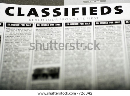 Classified ads newspaper