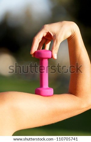 Hand with dumbbells athletic fitness