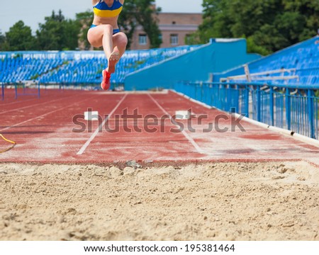 execution of the triple jump, sports background