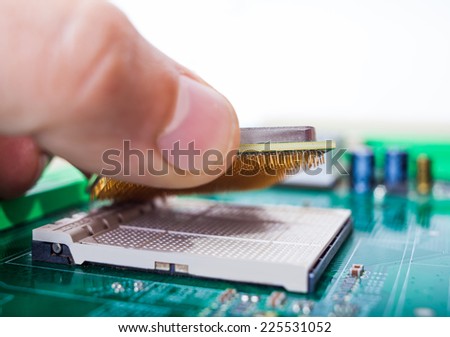 collection of computer parts and repair motherboard