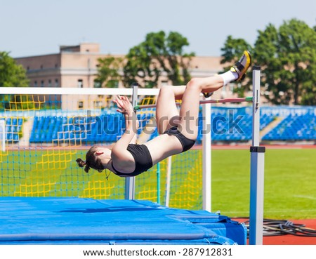 female in athletics competitions on high jump