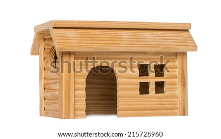 Pet house in front of white background