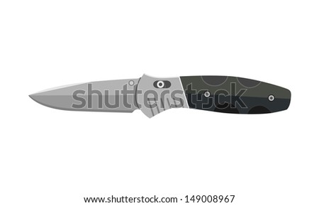 Gentlemen's folding knife vector illustration isolated on white