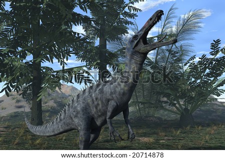 Computer Generated Image Of A Suchomimus Dinosaur