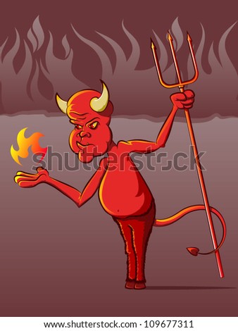 Devil In Hell Cartoon Stock Vector Illustration 109677311 : Shutterstock