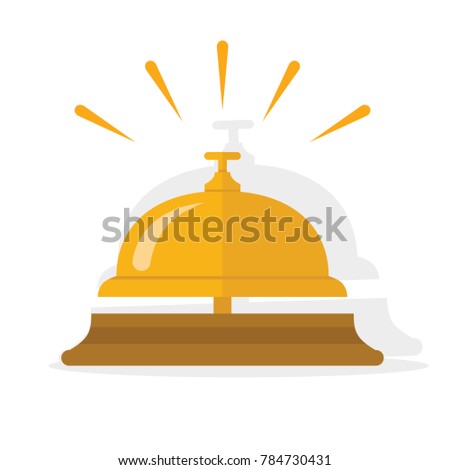 Hotel bell, service bell, reception bell icon. Flat vector illustration.