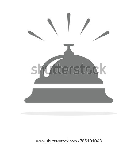 Hotel bell, service bell, reception bell icon. Vector illustration.
