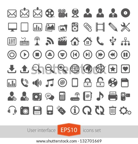 Web multimedia icons set