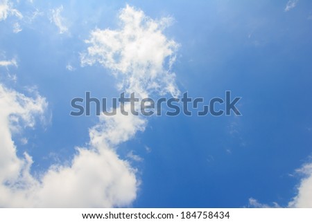 Clear summer light blue sky with slightly cloudy